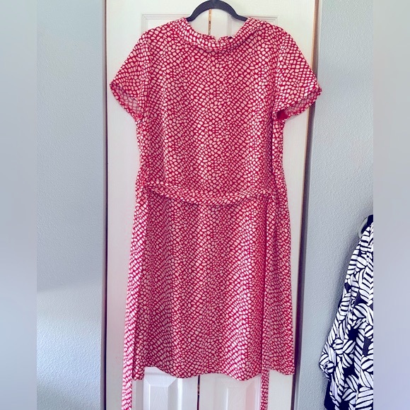 Liz Claiborne size 14 red and off white dress - Picture 2 of 8